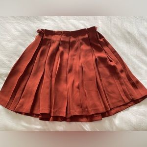 Burnt Orange Pleated Skirt